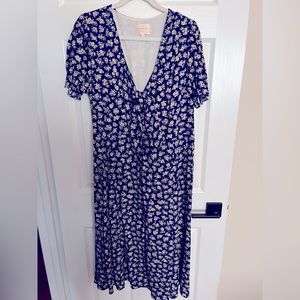 Sezane Tie-front button down dress